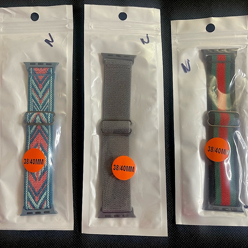 ⌚️Brand New Watch Bands set of 3 for Apple watch Adjustable stretch bands